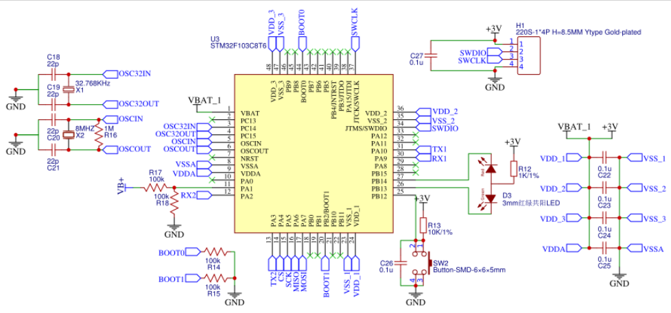 STM32F103C8T6 Schematic Diagram