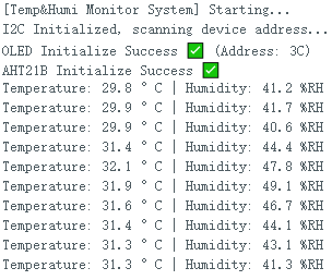 AHT21B Serial Monitor