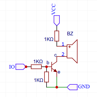 Active Buzzer Module Schematic Diagram -- High Level Trigger