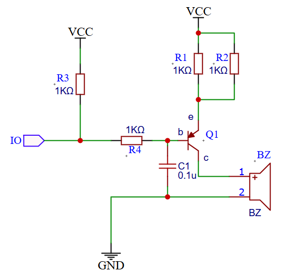 Active Buzzer Module Schematic Diagram -- Low Level Trigger