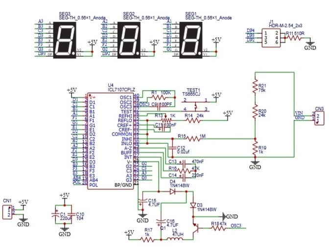 DC Voltage Display Module Schematic Diagram 1