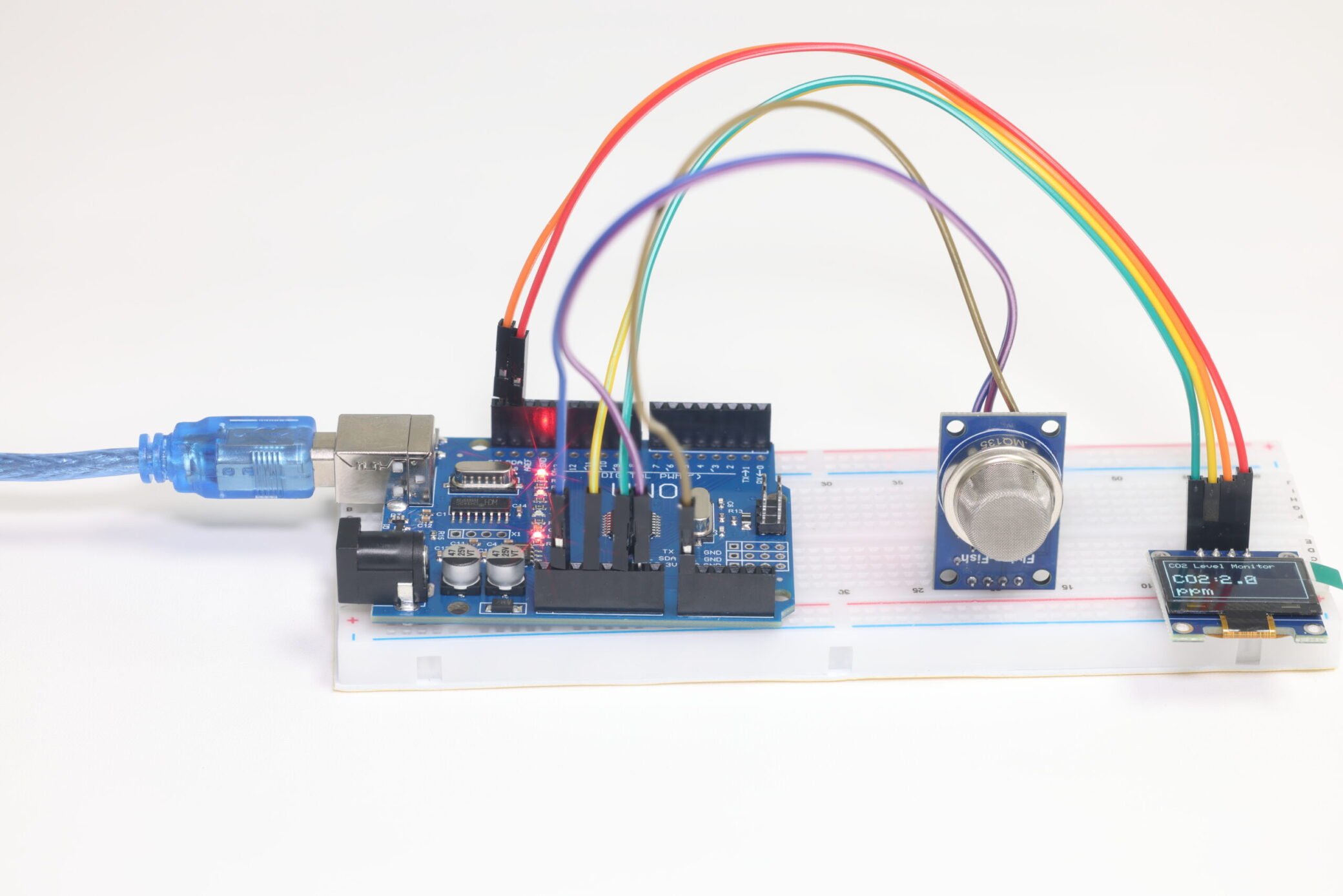 Arduino-based portable Air Quality monitor with OLED display