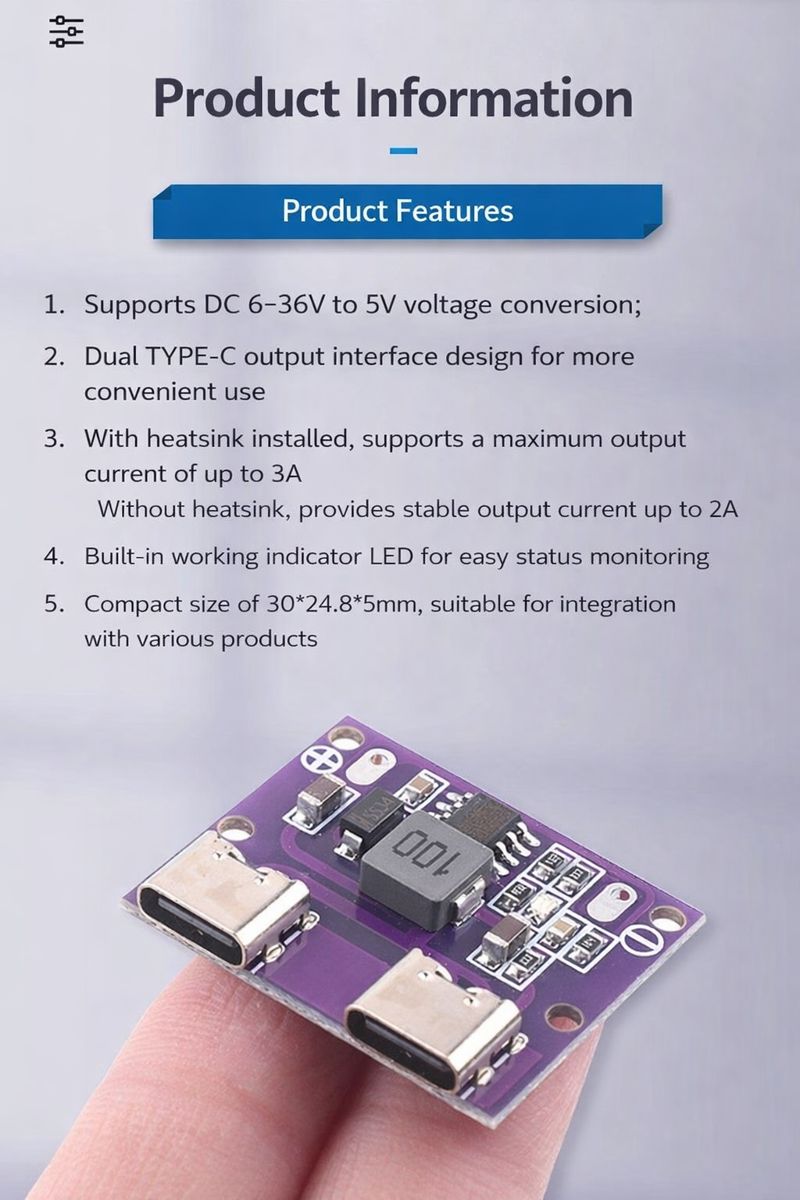 Dual Type C Buck Charging Module3 1