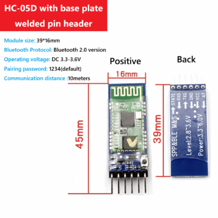 HC-05D with base plate welded pin header