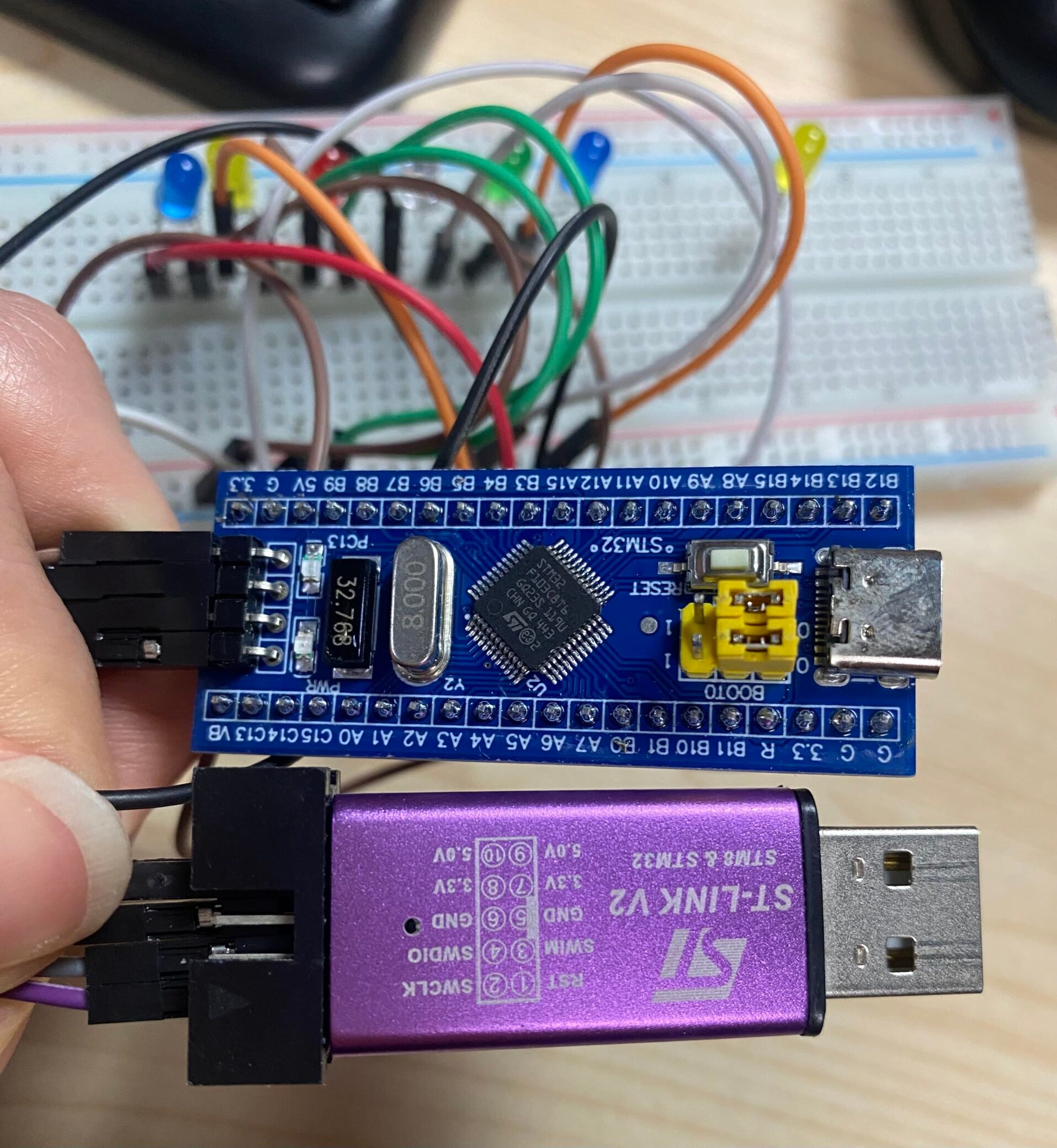STLINK Debugging Tool and STM32F103C8T6 Wiring