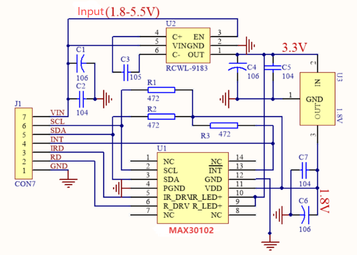MAX30102 Schematic Diagram
