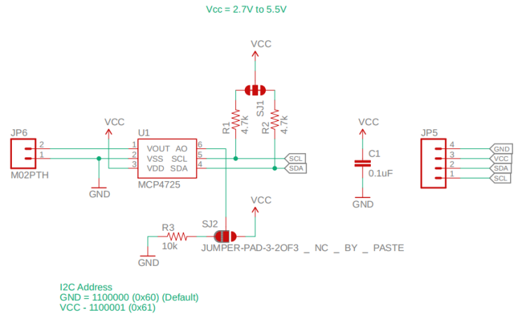 MCP4725 Schematic Diagram