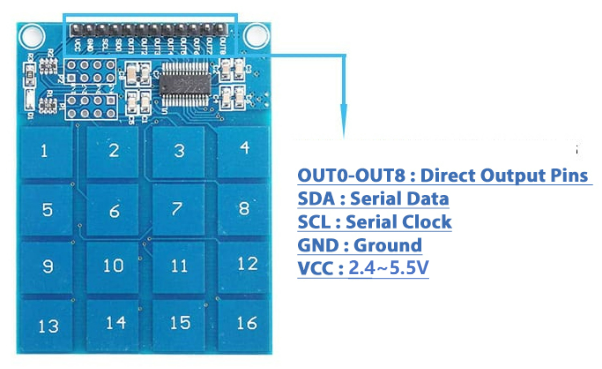TTP229 Touch Module Pinout