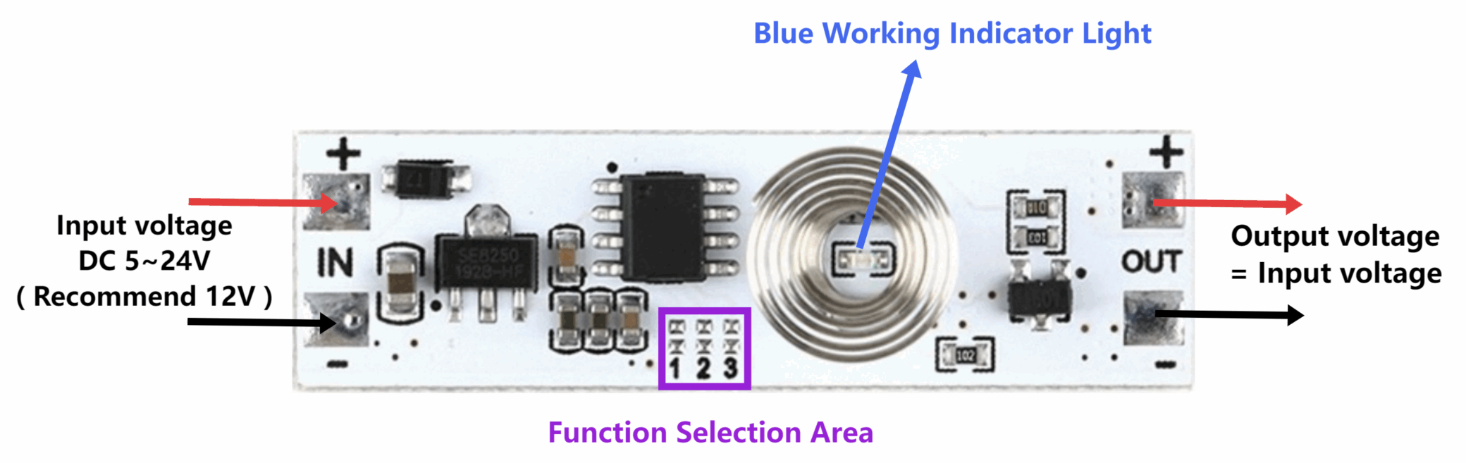 Touch Dimmer Light Switch Capacitive Cabinet Light Stepless Dimming Module Pin Function
