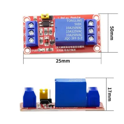 Single Relay Module Project Dimensions 1 channel Relay Module – Easyelecmodule