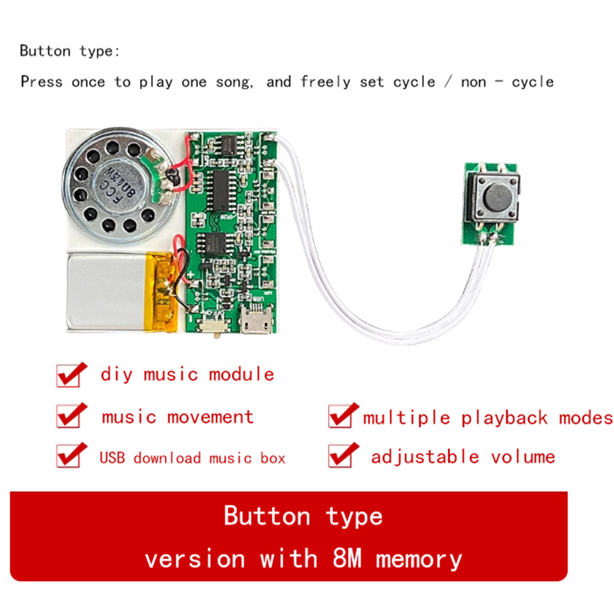 How to Add Custom Sound & Music to Your DIY Greeting Cards and Gifts 4 Key version with 8M memory